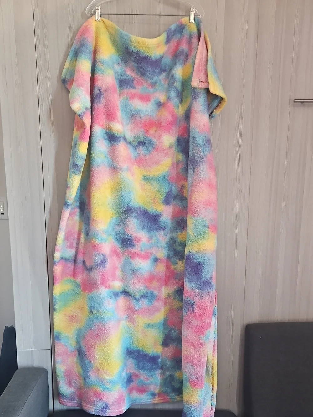 Tie dye fleece throw blanket 60x80 – soft plush cozy lightweight blanket for cou